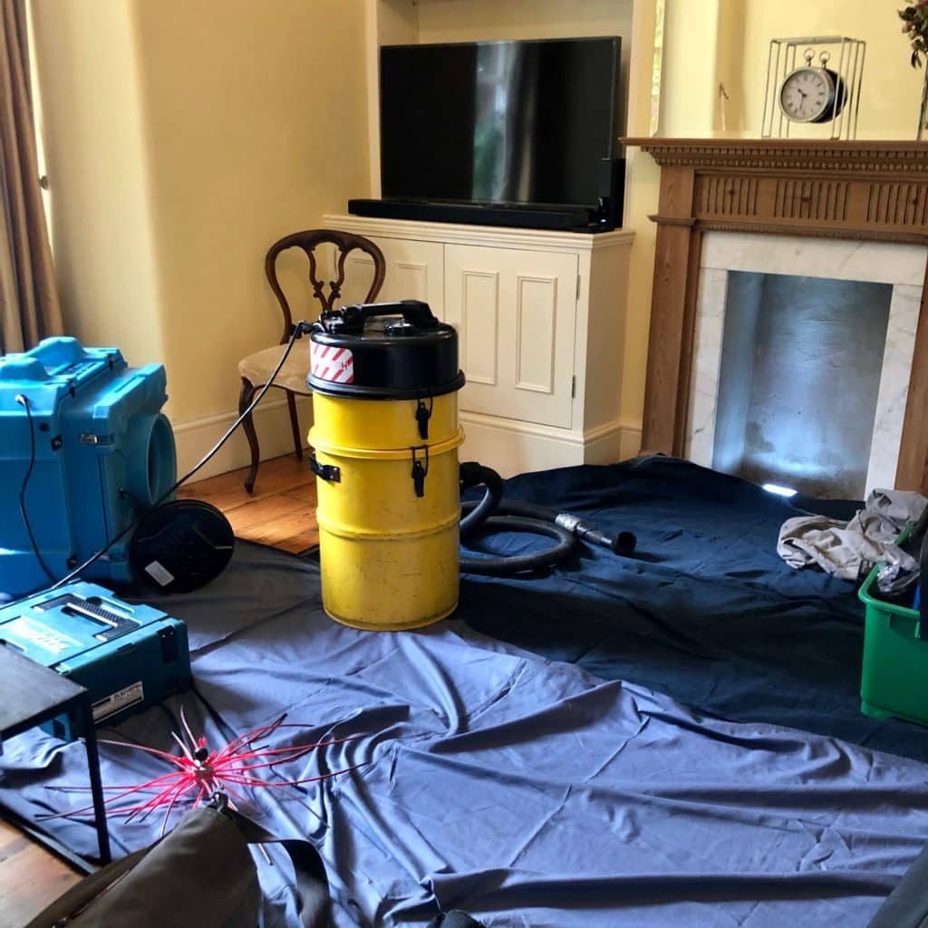Chimney Sweep and CCTV inspection with air purifier