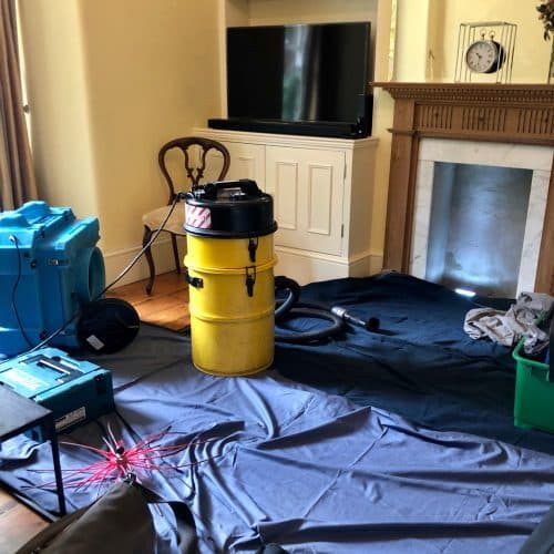 Chimney Sweep and CCTV inspection with air purifier