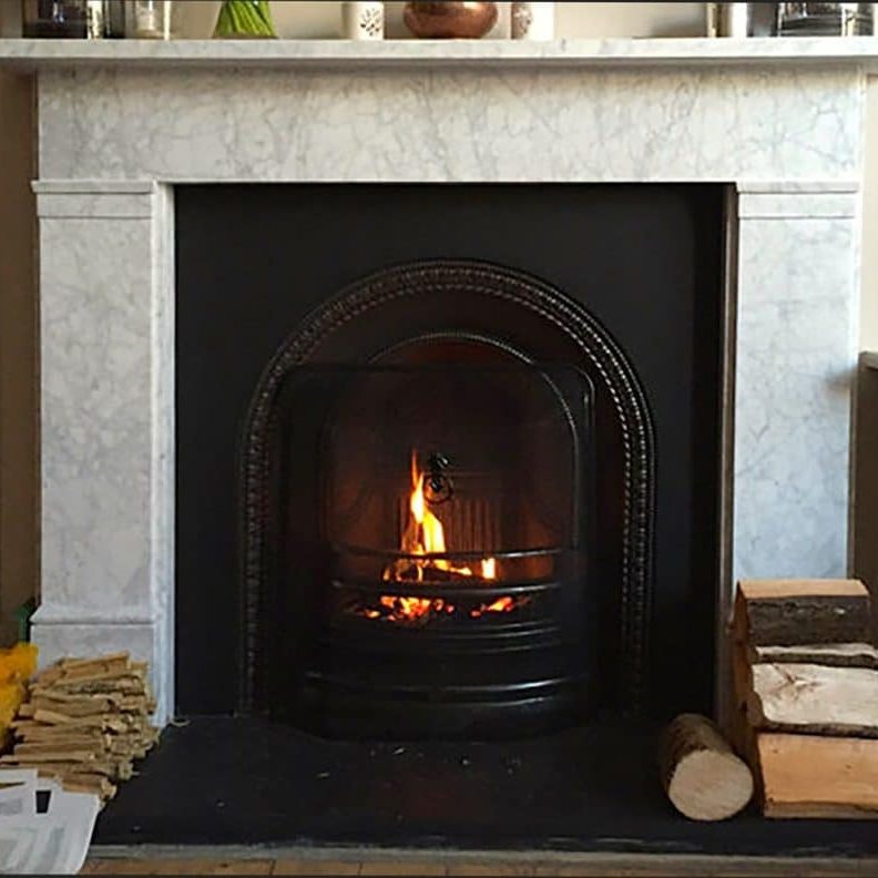 Marble fireplace on display in the Casa Fireplace shop Peckham, London